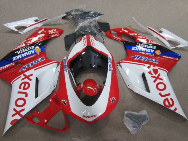 White Red Xerox 07-14 Ducati 1098 Motorcycle Fairings White Red Xerox 07-14 Ducati 1098 Motorcycle Fairings