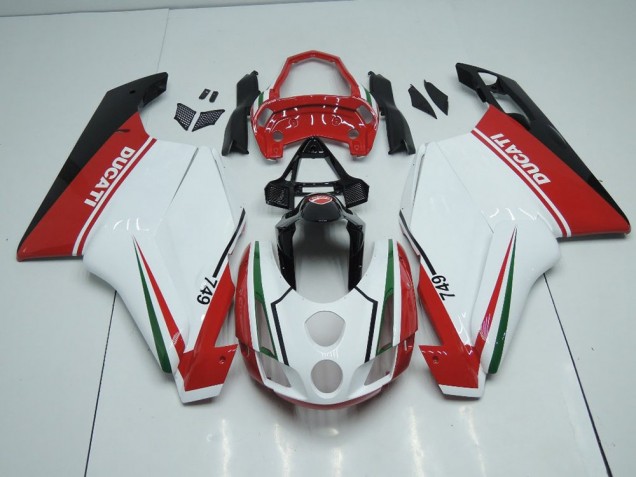 White Red with Tail Open 03-04 Ducati 749 999 Motorcycle Fairings White Red with Tail Open 03-04 Ducati 749 999 Motorcycle Fairings