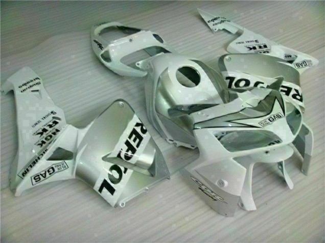 White Repsol 05-06 CBR600RR Motorcycle Fairing White Repsol 05-06 CBR600RR Motorcycle Fairing