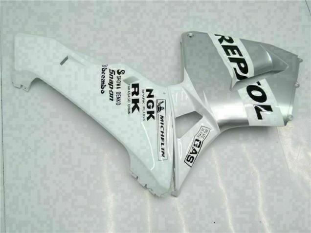 White Silver Repsol 03-04 CBR600RR Motorcycle Fairings White Silver Repsol 03-04 CBR600RR Motorcycle Fairings
