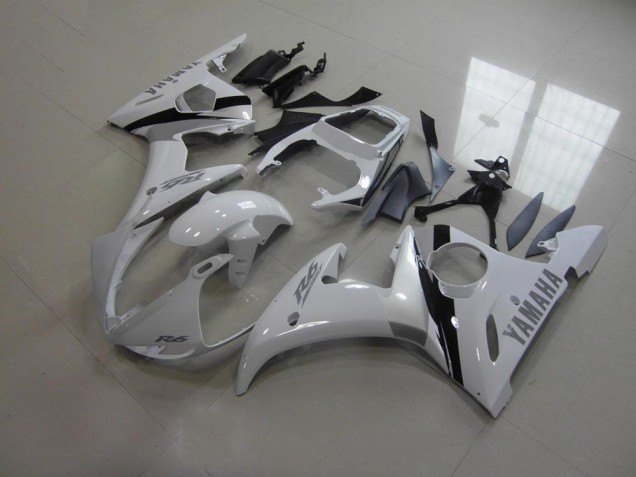 White and Grey Decals 03-05 YZF R6 Motorcycle Fairings White and Grey Decals 03-05 YZF R6 Motorcycle Fairings