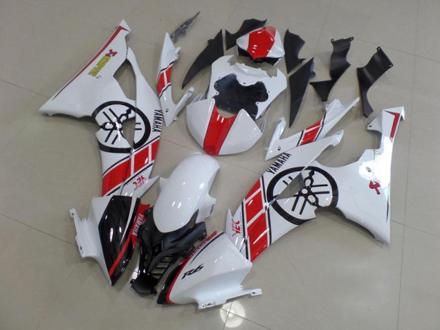 White with Big Yamaha Logo 08-16 YZF R6 Motorcycle Fairings White with Big Yamaha Logo 08-16 YZF R6 Motorcycle Fairings