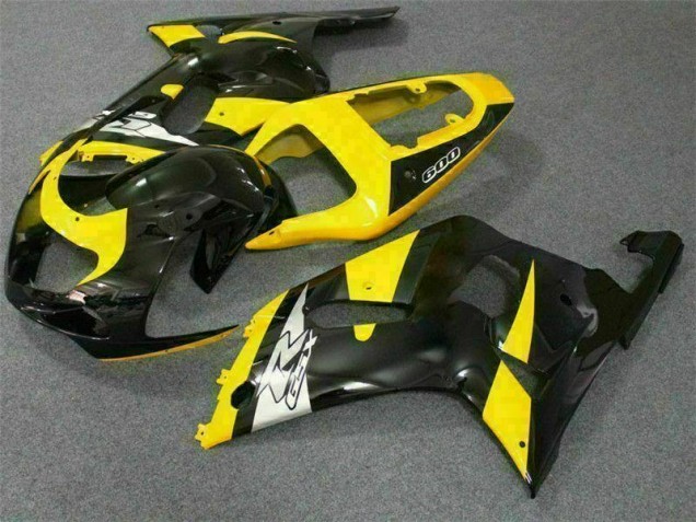 Yellow Black 01-03 GSXR 600/750 Motorcycle Fairings Yellow Black 01-03 GSXR 600/750 Motorcycle Fairings