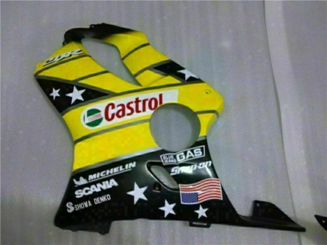 Yellow Black Castrol Cycle World 01-03 CBR600 F4i Motorcycle Fairings Yellow Black Castrol Cycle World 01-03 CBR600 F4i Motorcycle Fairings