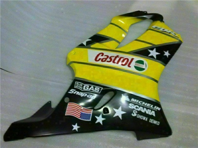 Yellow Black Castrol Cycle World 01-03 CBR600 F4i Motorcycle Fairings Yellow Black Castrol Cycle World 01-03 CBR600 F4i Motorcycle Fairings
