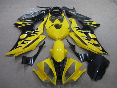 Yellow Black Flame 08-16 YZF R6 Motorcycle Fairings
