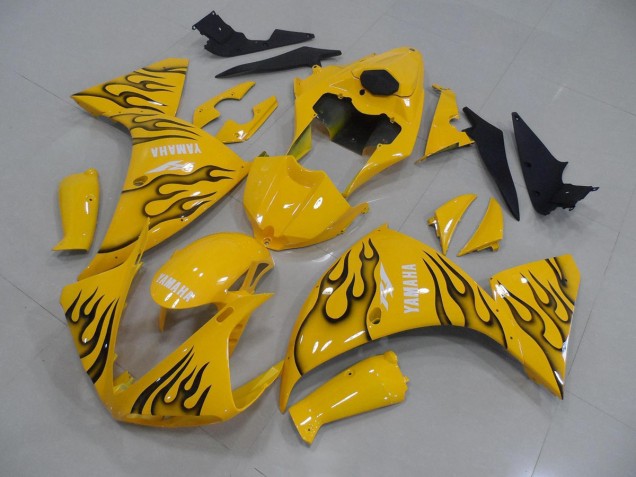 Yellow Black Flame 12-14 YZF R1 Motorcycle Fairings