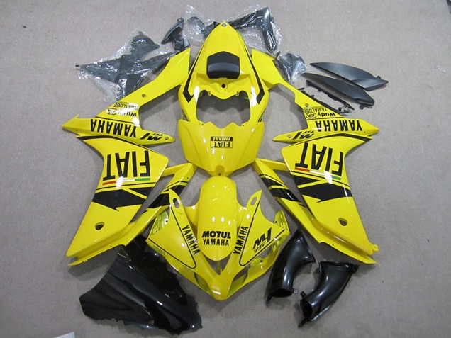Yellow Black Motul Fiat 07-08 YZF R1 Motorcycle Fairings Yellow Black Motul Fiat 07-08 YZF R1 Motorcycle Fairings