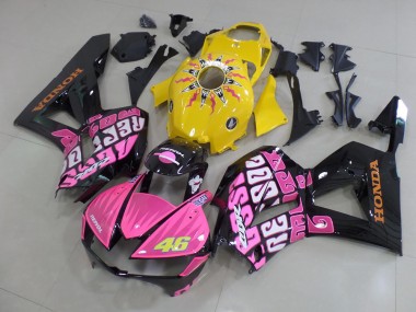Yellow Pink Rossi 13-21 CBR600RR Motorcycle Fairings