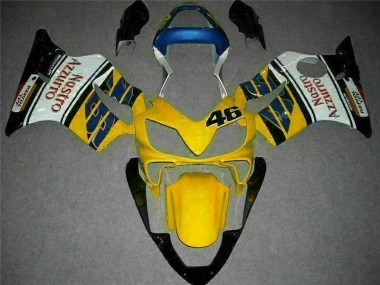 Yellow White 01-03 CBR600 F4i Motorcycle Fairings