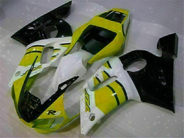 Yellow White 98-02 YZF R6 Motorcycle Fairings
