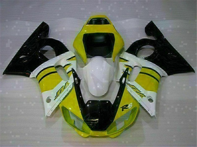 Yellow White 98-02 YZF R6 Motorcycle Fairings