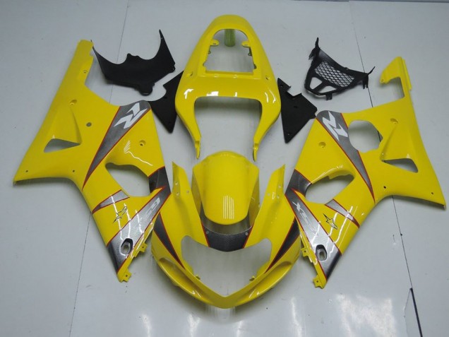 Yellow and Grey 00-02 GSXR 1000 Motorcycle Fairings Yellow and Grey 00-02 GSXR 1000 Motorcycle Fairings